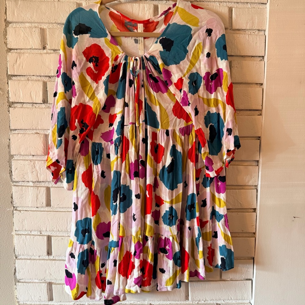 Anthro colorful babydoll style dress